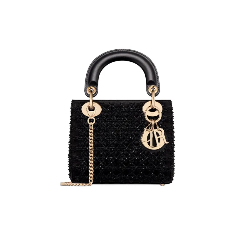DIOR Lady Dior Satin Lady Dior Bag, Shoulder Bag, Crossbody Bag, Handbag Mini Women's Black-0