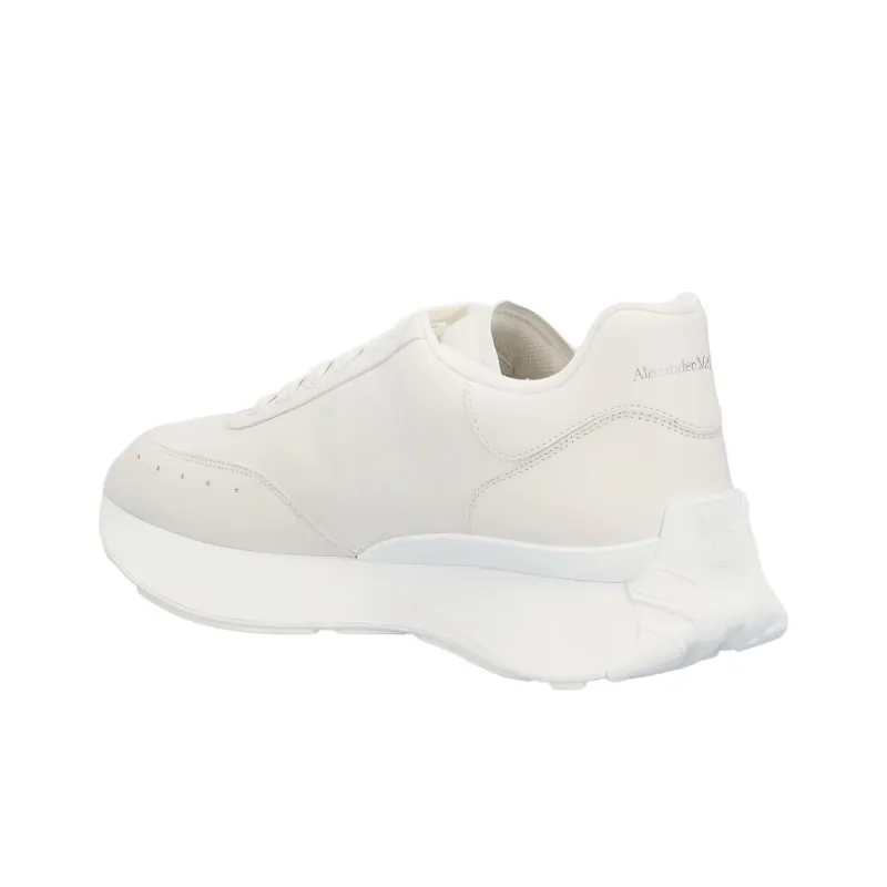 Alexander McQueen Sprint Runner Leather Sneakers 'Beige White'-3