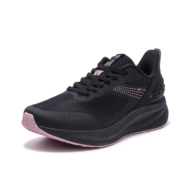 361° Anti Slip Wear Resistant Low Top Casual Running Shoes Women's Black Pink-1