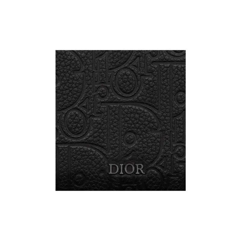 DIOR Calfskin Coin Purse Men's Black-4
