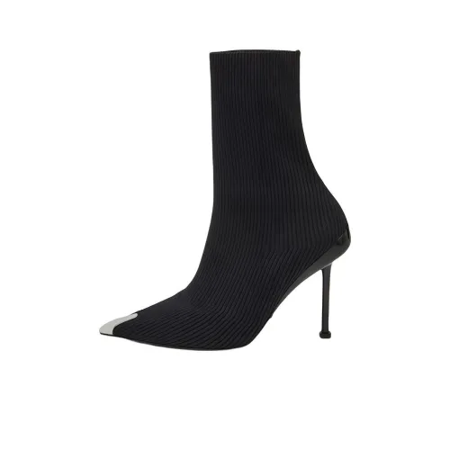 Alexander McQueen Slash 90mm Ribbed-knit Boots