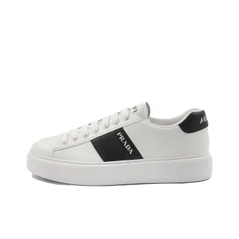 PRADA Low Top Skateboard Shoes Men's Black White