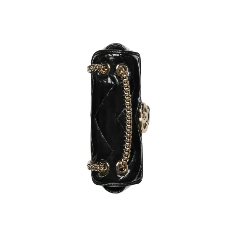 GUCCI GG Marmont Logo Leather Small Shoulder Bag Women's Black-4