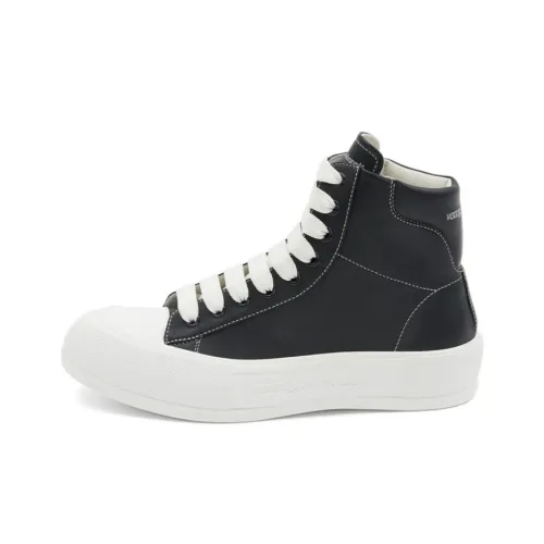 Alexander McQueen Deck Skateboard Shoes Men High-Top Marine Blue