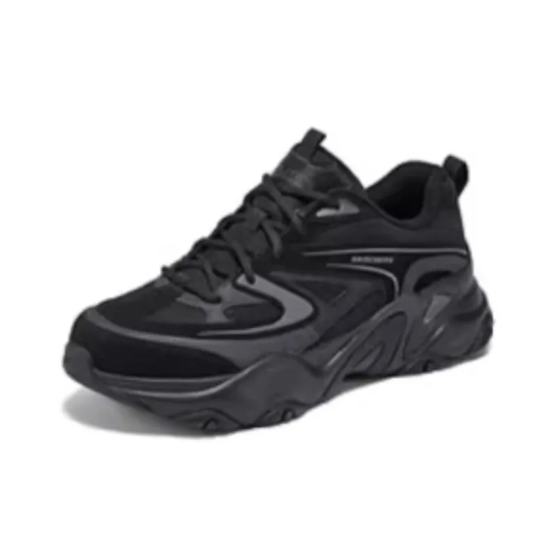 Skechers DLITES Anti Slip Wear Resistant Low Top Chunky Sneakers Men's Black-2