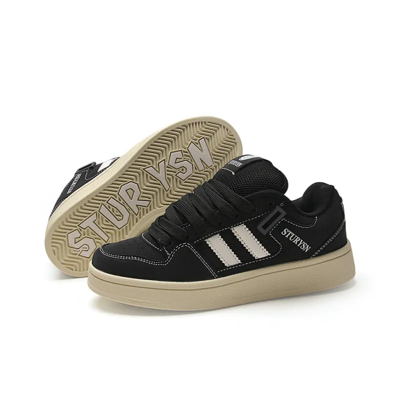 STUR YSN Wear resistant And Lightweight Low Top Skateboard Shoes Unisex Frosted Black-1