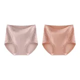 C Set-High-Rise Plus Size-Milk Coffee+Shrimp Pink (2 Pack)