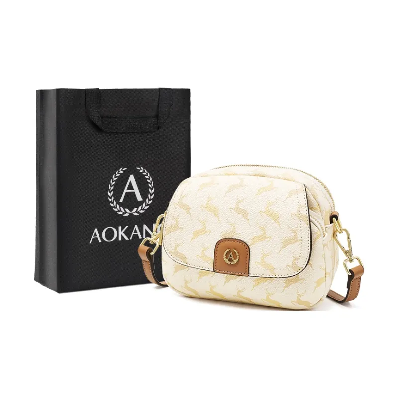 AOKANG PVC Small Round Bag, Crossbody Bag, Shoulder Bag, Shoulder Bag Regular Women's Cocoa Coffee/Nut Apricot-4
