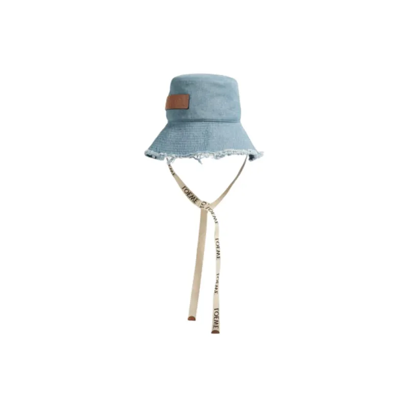 LOEWE Leather Denim Bucket Hats Women's Blue-2