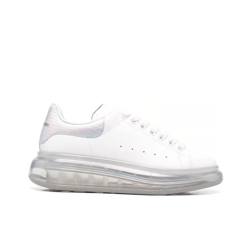Alexander McQueen Leather Larry Oversized Sneakers 'White Iridescent' Women's-1