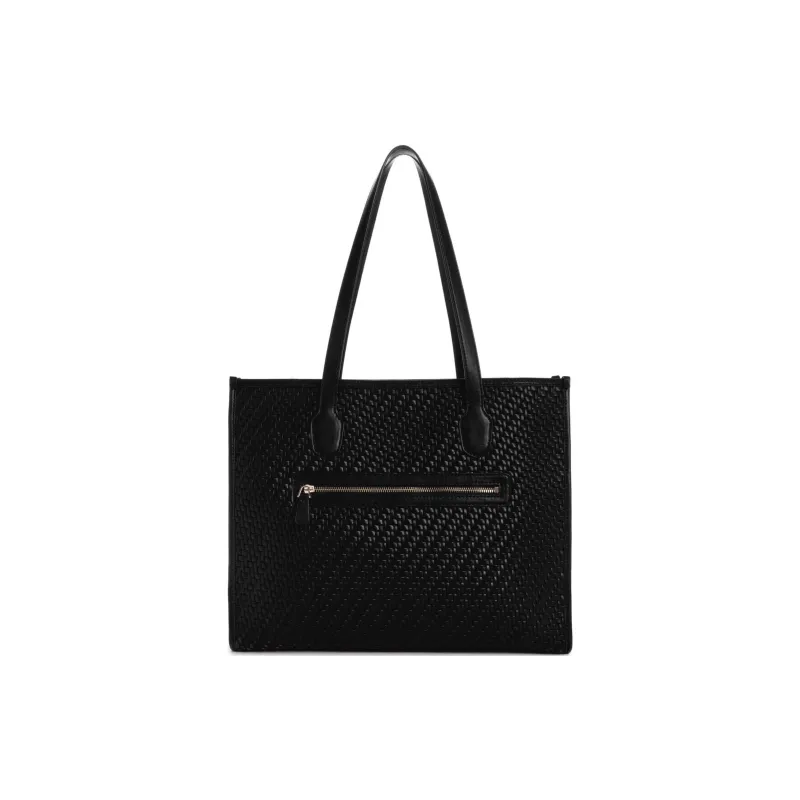 GUESS Artificial Leather Tote Bag Shopping Bag Handbag Shoulder Bag Regular Women's Black-2