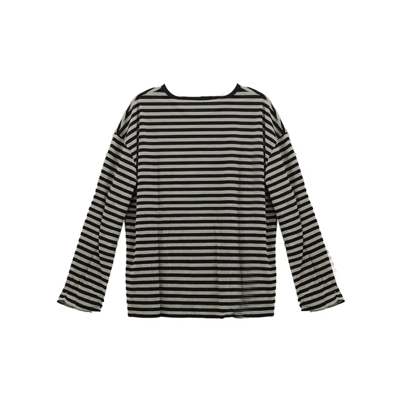SUNSUNTOWN T-Shirt Women's Khaki Stripes-1