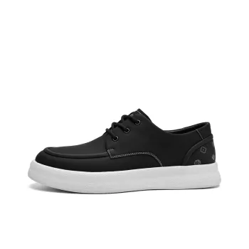 HLA Vintage Platform Comfortable Casual Leather Shoes Men's Workwear Low-Top