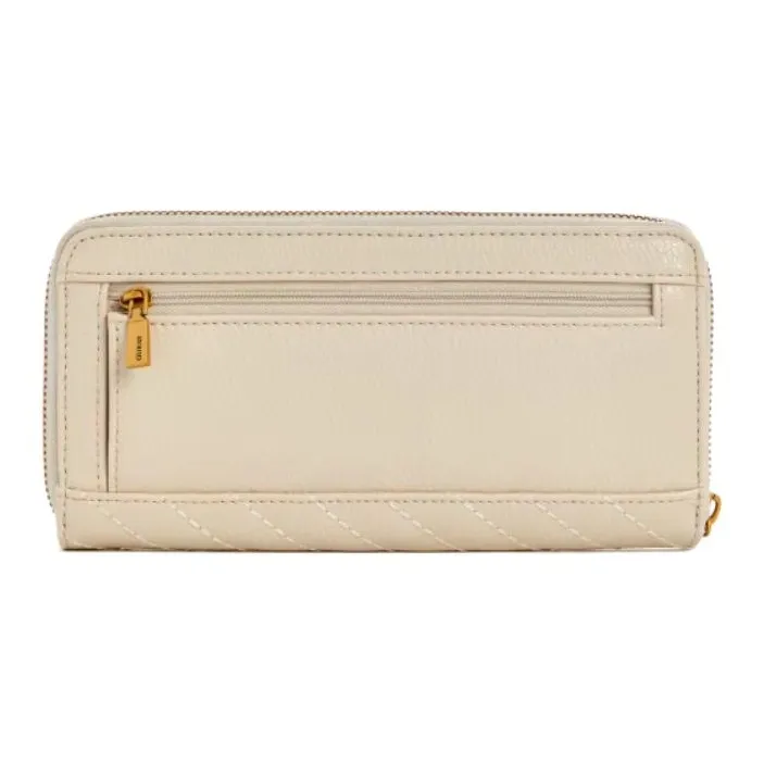 GUESS Artificial Leather Wallet Large Size Women's Gray White-2