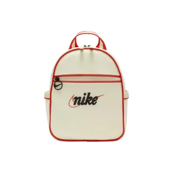 Nike Polyester Backpack Mini Unisex Coconut Milk With Leather Cantaloupe Red & Black