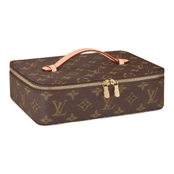LOUIS VUITTON Coated Canvas Jewelry Box Makeup Case Regular Women's Brown