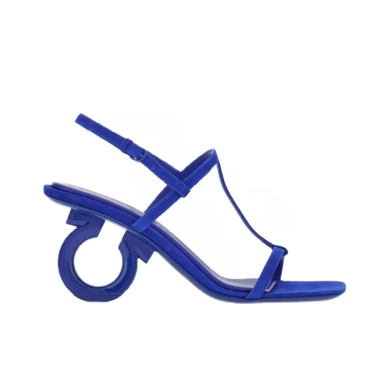 FERRAGAMO Elina Strap Sandals 7cm Women's Blue-1