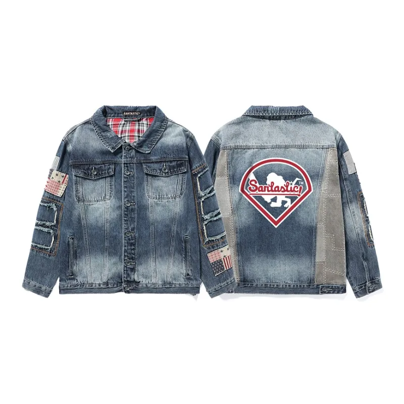 SANTASTIC Denim Jacket Men's Blue-1
