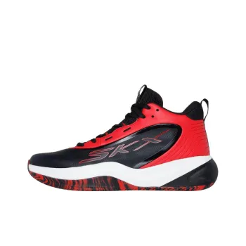 Skechers SKX Anti Slip Wear Resistant Mid Top Basketball Shoes Men's Black Red