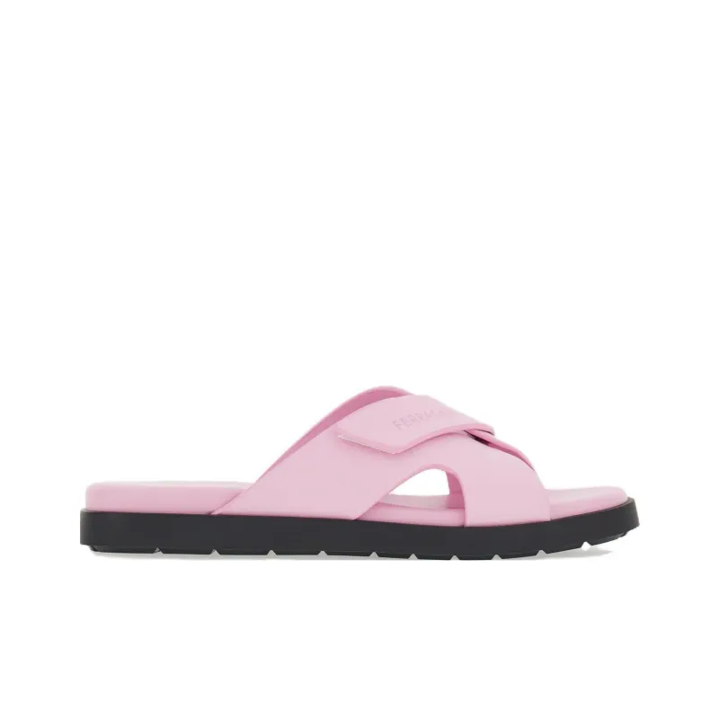FERRAGAMO Embossed-logo Crossover-strap Sandals-1