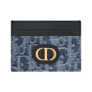 DIOR Jacquard Canvas With Jacquard Denim Card Holder Card Holder Women's Blue
