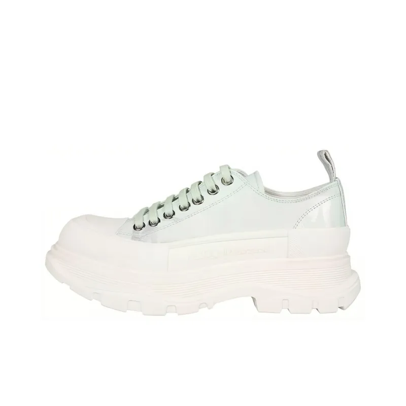 Alexander McQueen Tread Slick Leather Sneakers 'Green White'-0