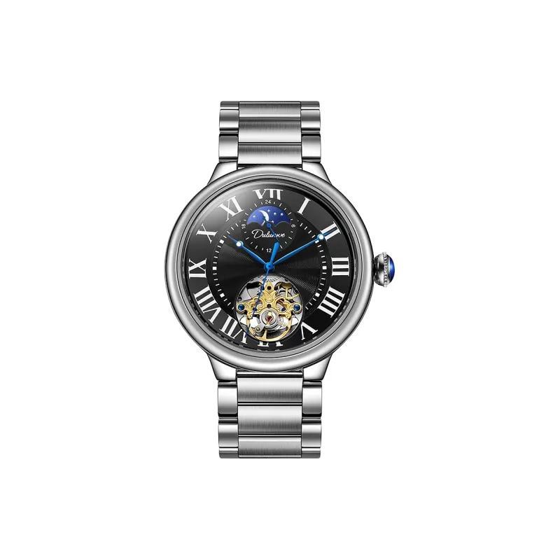 Dulunwe Automatic Mechanical Movement Stainless Steel Watchband Watch Men's Watches White Dial-2