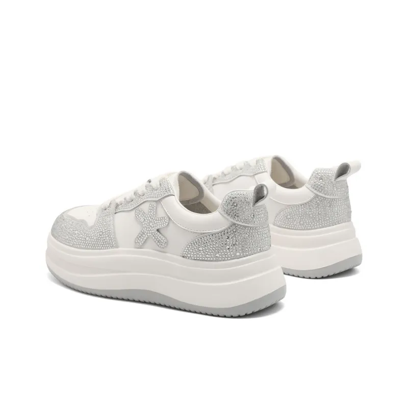 BELLE Height Increasing Wear-Resistant Lightweight Slip-Resistant Low-Top Skateboard Shoes Women's Black Gray-7