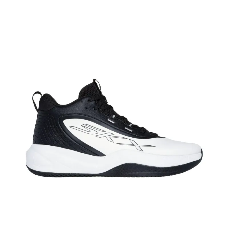 Skechers Slip Resistant Abrasion Resistant Shock Absorbers Mid Top Basketball Shoes Men's White-1