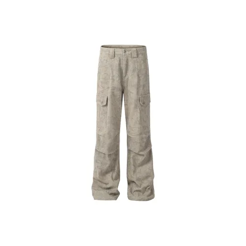 BABUGGE Casual Pants Unisex Marble Wheat Gray