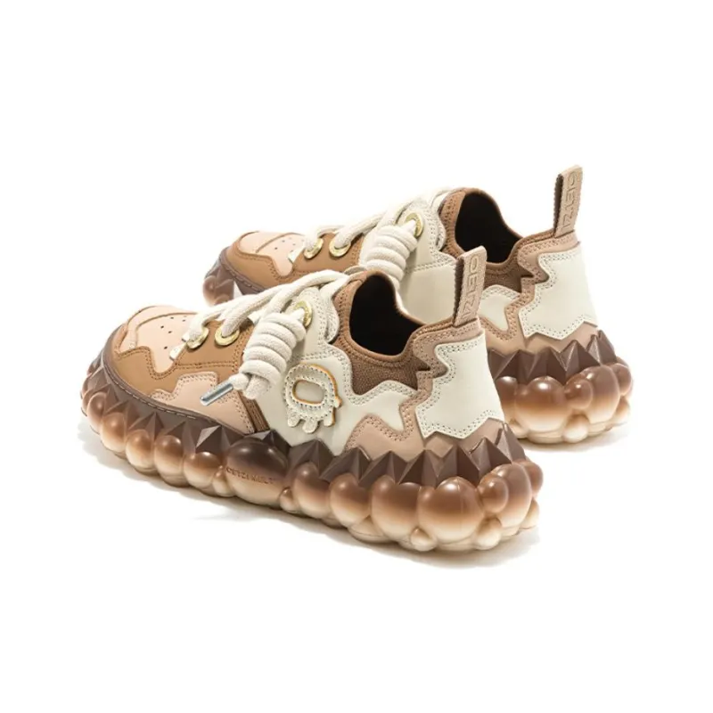 OETZI Fusion Ice Series Casual Shoes Unisex Low Top Brown & Khaki-2