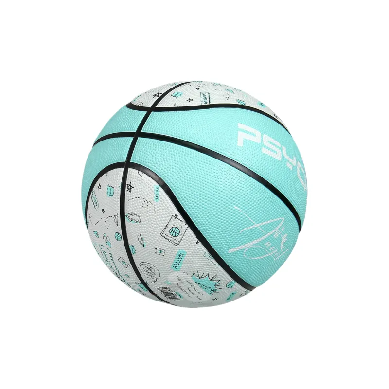 PSYCHE Rubber Basketball Mint Green Size 5 Training Kids'-3