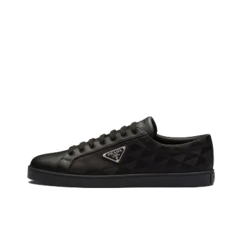 PRADA Leather And Re Nylon Sneaker 'Black Symbole Motif Pattern'