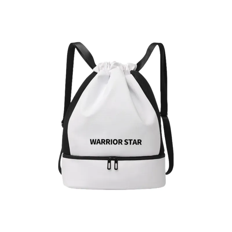 Warrior Polyester Gym Bag Large Size Unisex Black White-0