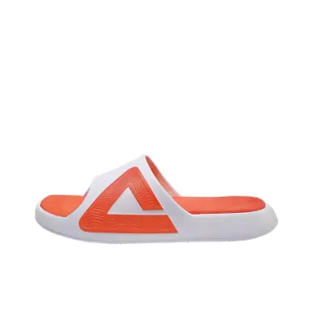 PEAK Statistic Sandals Slip Resistant, Odor Resistant, Antibacterial Slide Slippers Unisex White Orange