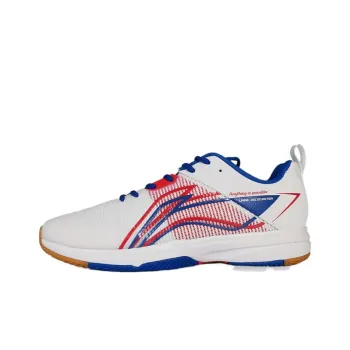 LiNing Anti Slip Wear Resistant Low Top Training Shoes Men's White Blue Red