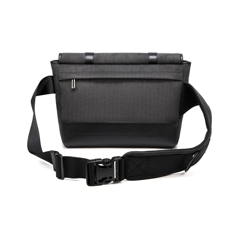 BVP Cow Leather Messenger Bag, Shoulder Bag Unisex Black-2