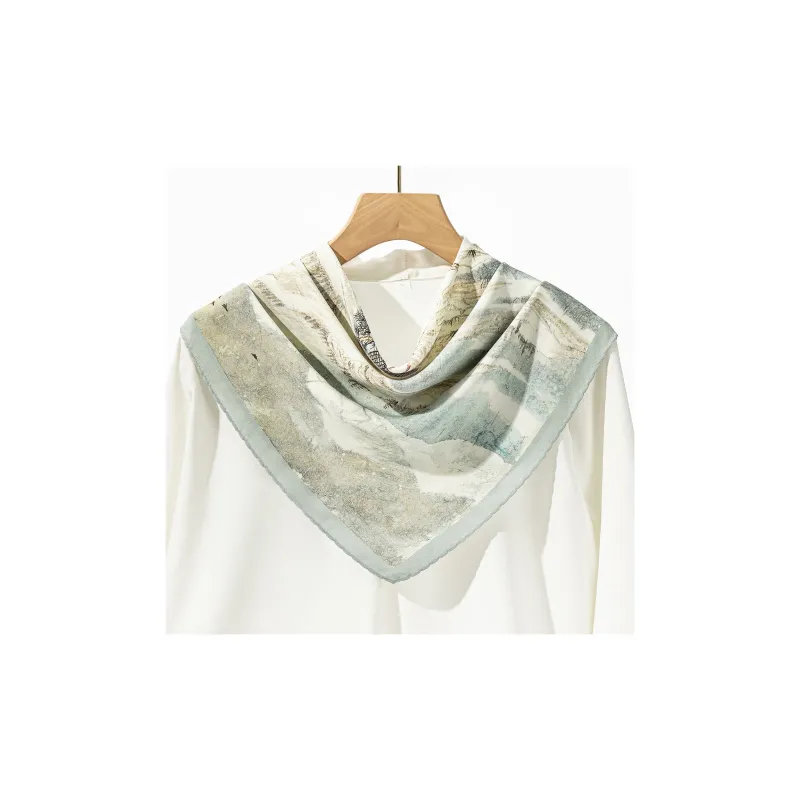 Shanghai Story 100% Mulberry Silk Silk Scarves Women's Spring Mountain In Sight Gift Box Set-8