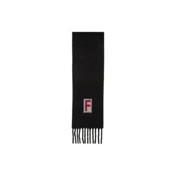 Ferragamo Logo Intarsia knit Fringed Scarf