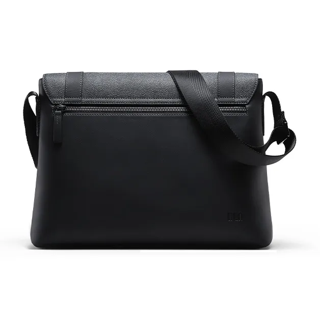HLA Cow Leather With Synthetic Leather Shoulder Bag Regular Men's Black-2