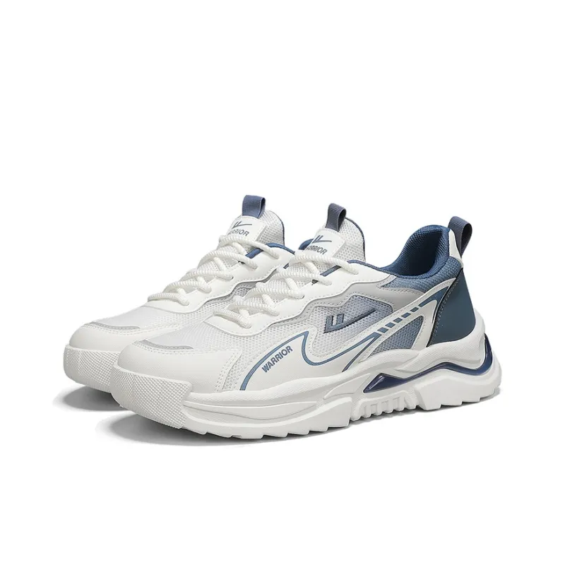 WARRIOR Chunky Sneakers Men Low Top Beige Blue/Beige Black Deep Blue/Black Gray-2