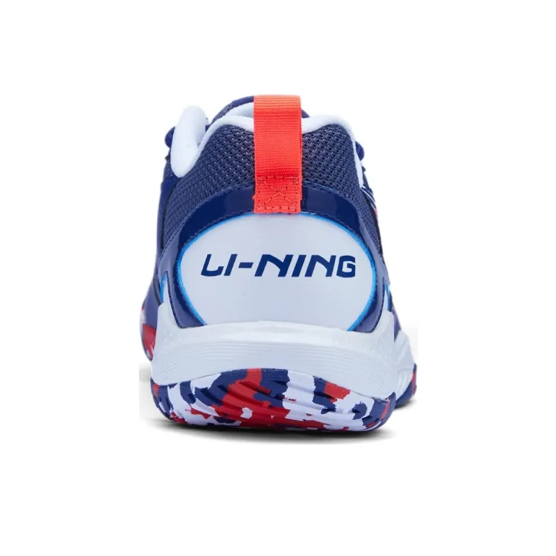 LiNing Anti Slip And Wear Resistant Breathable Low Top Badminton Shoes Unisex Blue Red-3