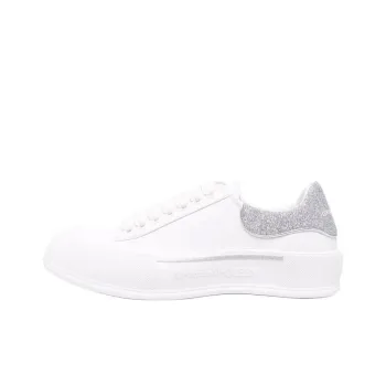 Alexander McQueen Deck Oversized Low Top Stylish Skateboarding Shoes Men's White Gray