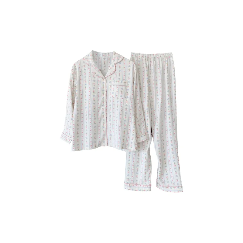 CAIHENGTONG Pajama Set Women's Heart Floral-0