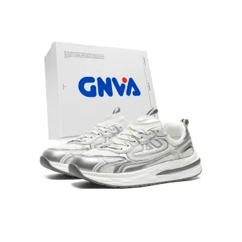 GNVA Breathable Low-Top Chunky Sneakers Unisex Silver Box