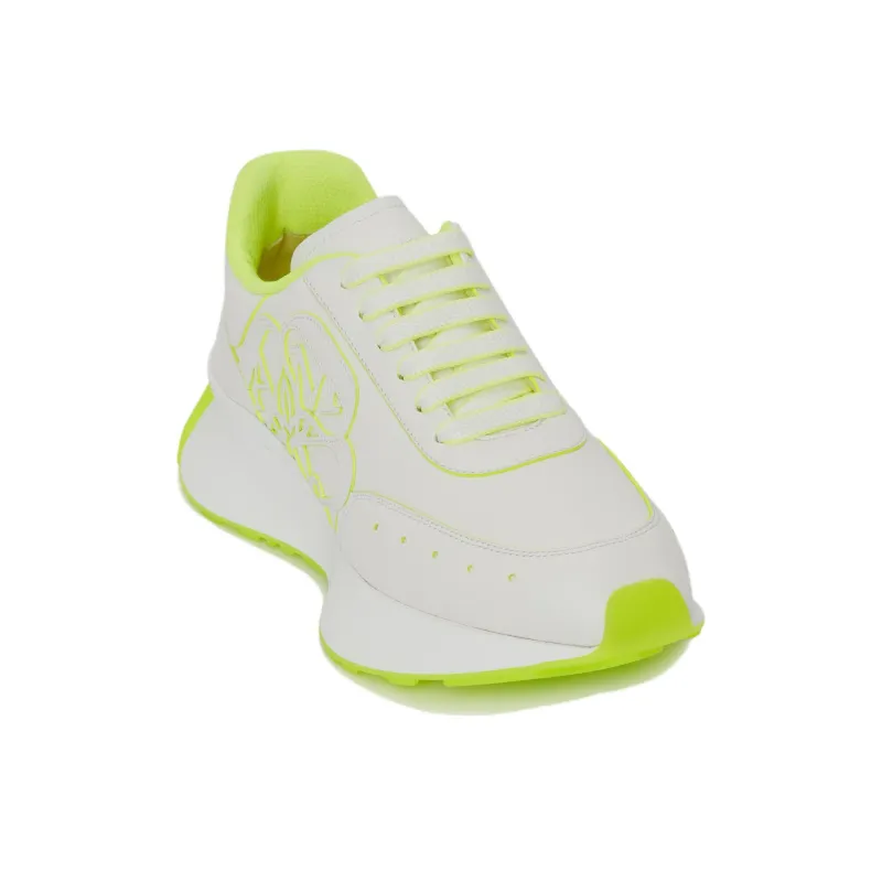 Alexander McQueen Sprint Runner 'White Acid Yellow' Women's-2