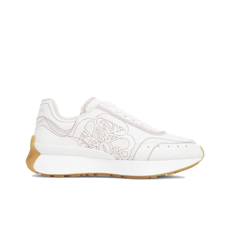 Alexander McQueen Sprint Runner White Pink Trim Women's-1