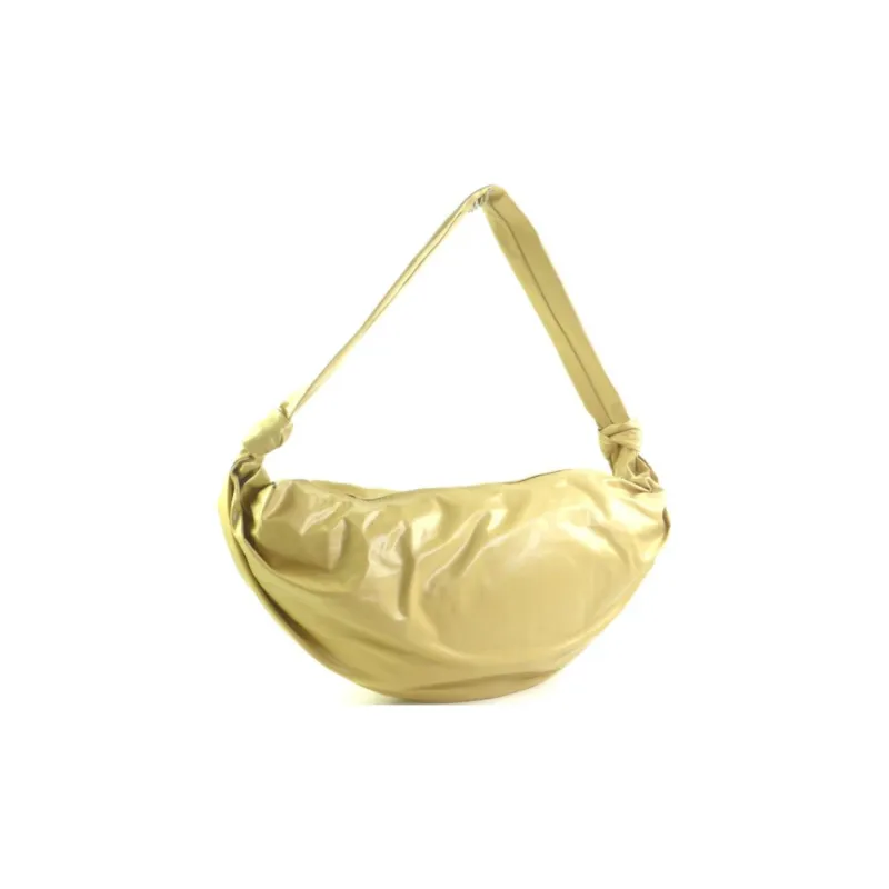 Lemaire Croissant Series Cow Leather Croissant Bag, Shoulder Bag, Crossbody Bag Large Size Unisex Shell Beige-1