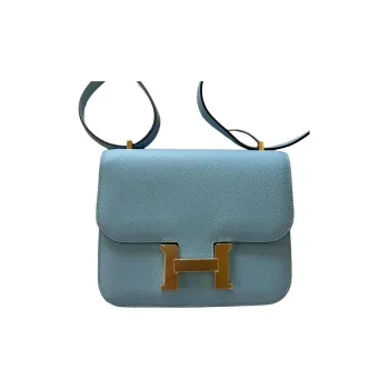 HERMES Constance Epsom Leather Shoulder Bag Crossbody Bag Mini Women's 7N Celeste Sky Blue