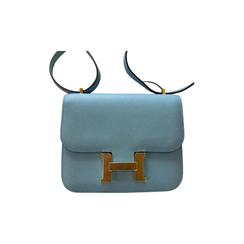 HERMES Constance Epsom Leather Shoulder Bag Crossbody Bag Mini Women's 7N Celeste Sky Blue-0